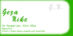 geza mike business card