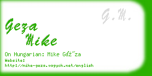 geza mike business card